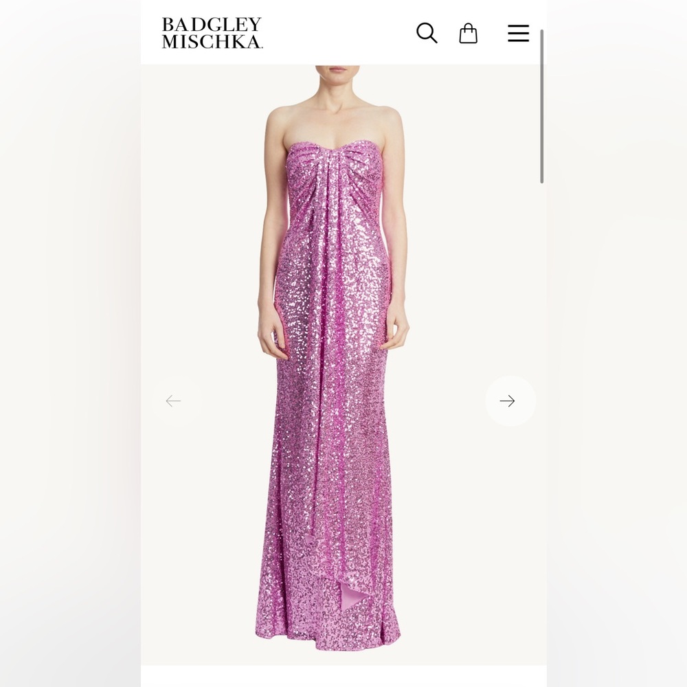 Badgley Mischka pink sequin gown - Picture 6 of 7